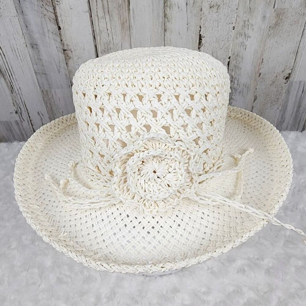 Xhilaration Paper Beach Sun Hat Ivory OS
